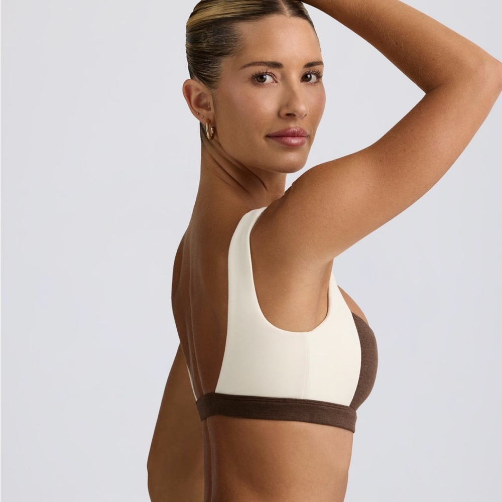 Bo+Tee OH POLLY Contrast Sports Bra in Pecan Marl - Picture 3 of 12
